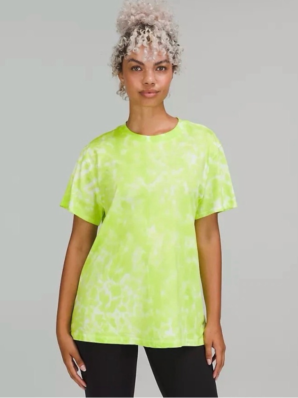 lululemon athletica Neon Lime Tie-Dye Crew Tee